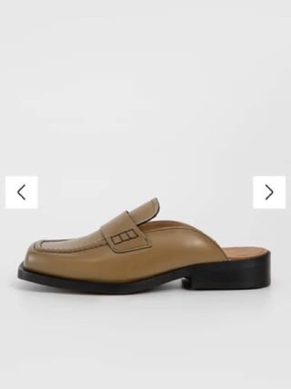 ALOHAS Women's Slip-On Leather Mule in Olive Green